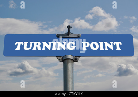 Turning point road sign Stock Photo - Alamy