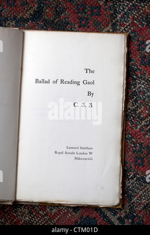 The Ballad of Reading Gaol by C33 Oscar Wilde Stock Photo