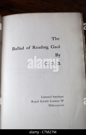 The Ballad of Reading Gaol by C33 (Oscar Wilde) Stock Photo