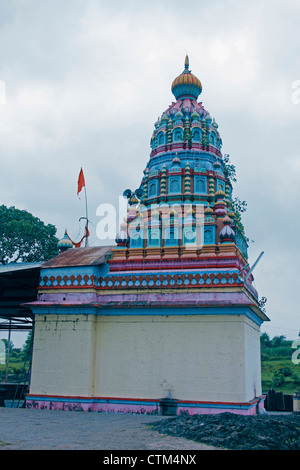 Shri Koteshwar Temple Situated between Village Limb and Gove in Middle of River Krishna, Satara, Maharashtra, India Stock Photo