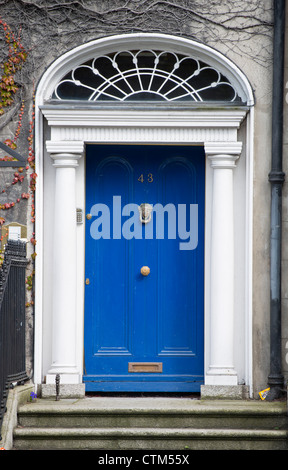 a colorful front door of a residence in Dublin Ireland. Stock Photo
