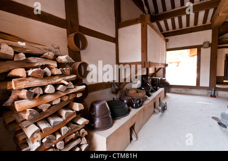 interior of traditional Korean house at Hanok open air museum in Seoul ...