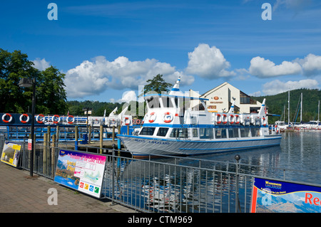 Pleasure boats boat on the lake in summer Bowness on Windermere Cumbria Lake District National Park England UK United Kingdom GB Great Britain Stock Photo