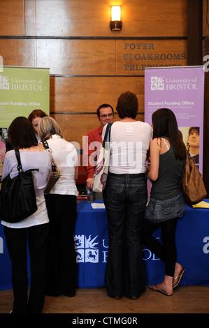 Students and parents visit an open day in Bristol University's Victoria Rooms Building (Music Department) UK Stock Photo