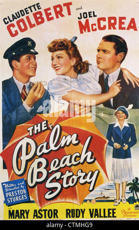 PALM BEACH STORY  Poster for 1942 Paramount film with Claudette Colbert and Joel McCrea Stock Photo