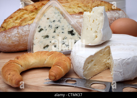 Breakfast, various types of cheese Stock Photo