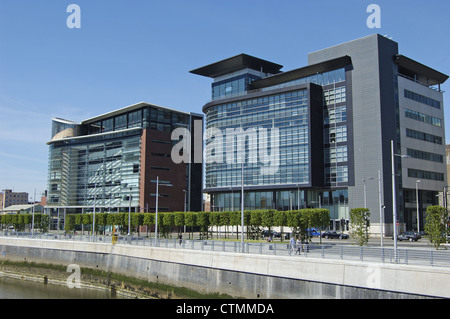 Waterfront office buildings at Atlantic Quay in Glasgow, Scotland Stock Photo