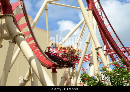 Universal Studios Hollywood Rip Ride Rockit roller coaster Stock Photo