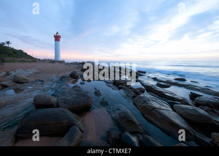 The lighthouse seen at Umhlanga Rocks near Durban, Kwazulu Natal, South Africa Stock Photo