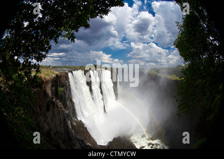 View of Victoria Falls from Cataract Island, Zimbabwe Stock Photo