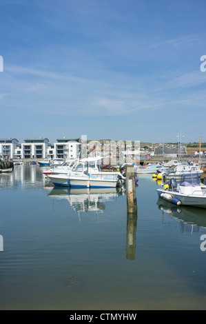 West Bay Dorset UK Harbour Harbor Quay Sailing Boat Maybee Stock Photo ...