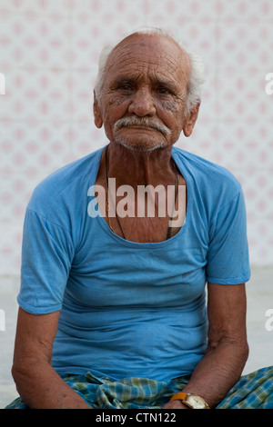 Portrait of old Indian man Stock Photo