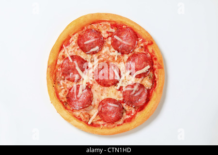 Salami pizza Stock Photo