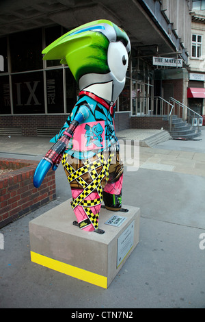 Punk Mandeville sculpture, 2012 Paralympics official mascot outside St Botolph Church near Aldgate Station in the City of London Stock Photo