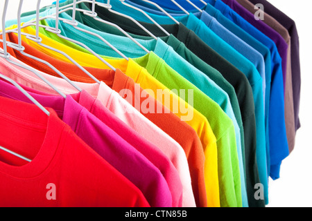 colorful t-shirt isolated on white background Stock Photo
