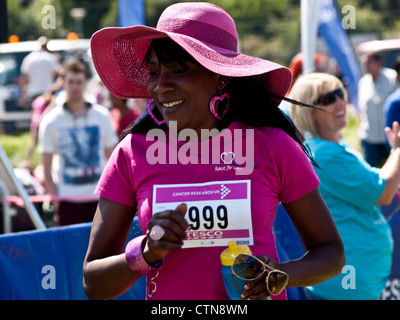 Race for Life Charity Run participants in Lloyd Park, Croydon, Surrey. 22 July 2012. Stock Photo