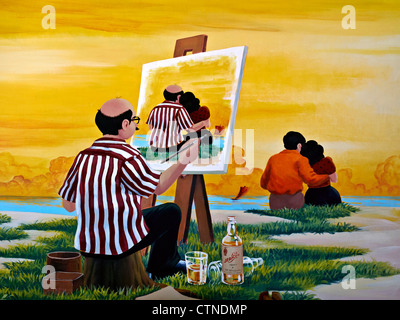 Painting vivid imagination of a painters vision and artistic interpretation Stock Photo