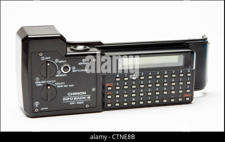 Chinon film camera info back-2 DP 520 for imprinting data on film Stock Photo
