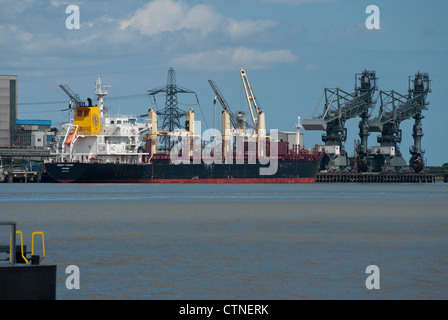 Orient Target Cargo Freight Freighter Ship On The River Thames Uk Shipping Stock Photo