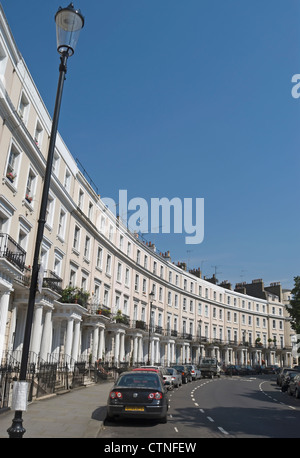 the curving stuccoed terrace of royal crescent, designed in 1846 by robert cantwell, in kensington, london, england Stock Photo