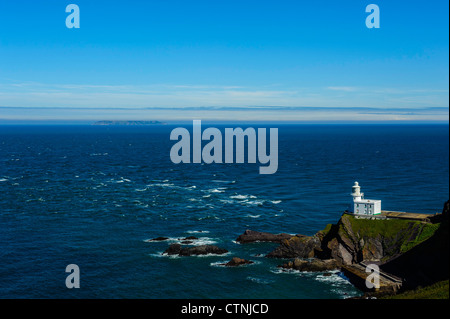 Hartland Point is a rocky outcrop of land on the northwestern tip of the Devon coast in England. Stock Photo