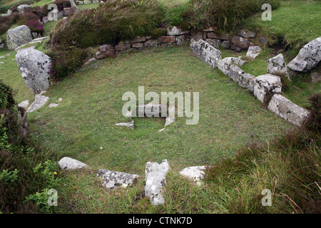 15th C BC- 1st C AD  Pre-historic village at Halangy down St Mary’s Scilly Isles Isles of Scilly Cornwall England UK GB Stock Photo