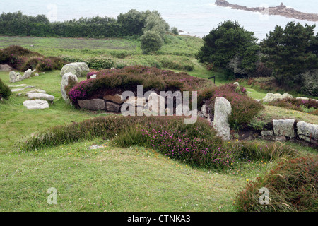 15th C BC- 1st C AD  Pre-historic village at Halangy down St Mary’s Scilly Isles Isles of Scilly Cornwall England UK GB Stock Photo