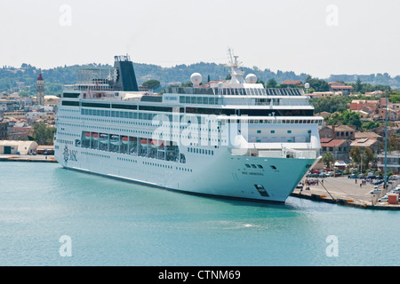 Cruise ship MSC Armonia moored in Kerkyra Port, Corfu, Greece Stock Photo