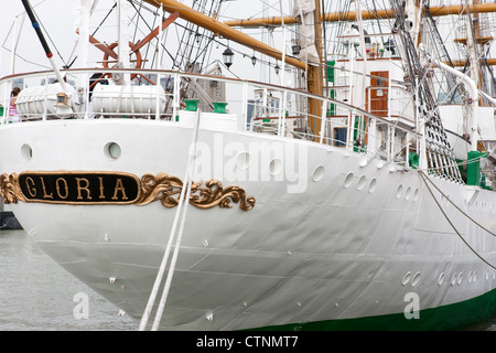 The Colombian training ship ARC Gloria docked at the Intrepid pier during 2012 Fleet Week in New York City. Stock Photo