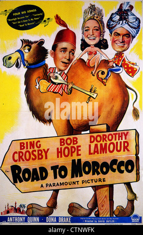 ROAD TO MOROCCO Poster for 1942 Paramount film with Dorothy Lamour, Bing Crosby and Bob Hope Stock Photo