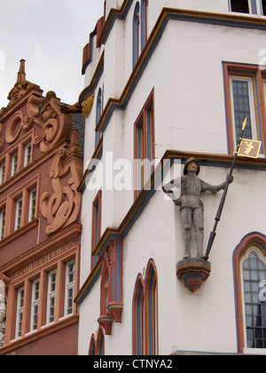 Beautiful building details in the historic city center of Trier, Germany Stock Photo