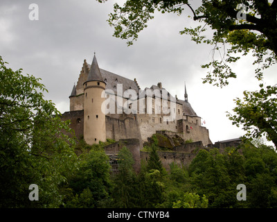 The famous castle of Vianden, the best preserved one in Luxemburg Stock Photo
