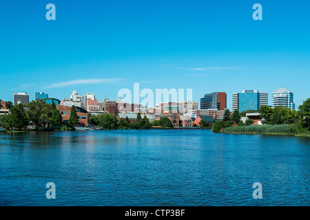 Wilmington skyline and river, Delaware, USA Stock Photo