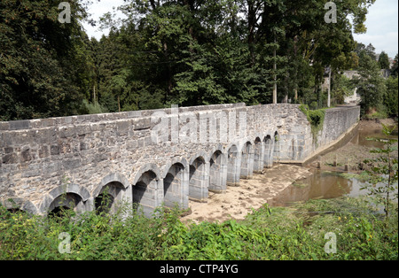 The 'Pont Romain' (Roman Bridge at Montignies-Saint-Christophe, Belgium. Stock Photo