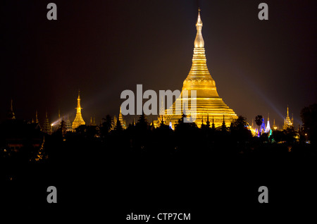 The Shwedagon Paya located in (Rangoon)Yangon, (Burma) Myanmar. Stock Photo