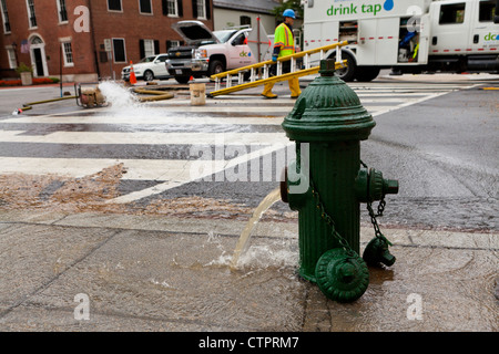 Open fire hydrant - Washington, DC USA Stock Photo