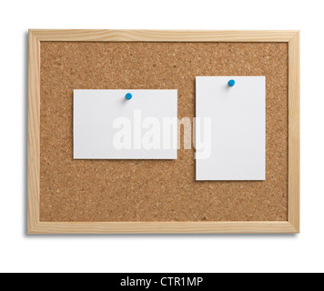 a cork bulletin notice board copy space with clipping path Stock Photo