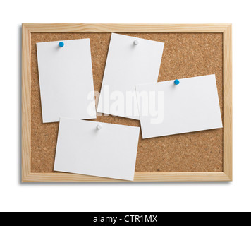 a cork bulletin notice board with copy space and clipping path Stock Photo