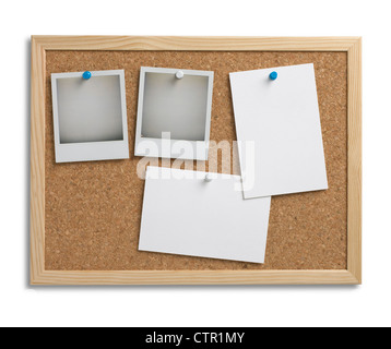 a cork bulletin notice board with copy space and clipping path Stock Photo