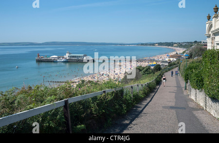 Bournemouth, East Cliff Footpath, beaches and Pier, Dorset, England, UK. Stock Photo