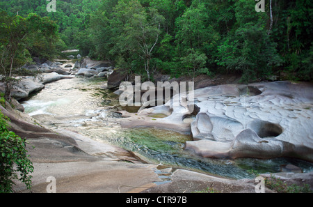 Granite rocks of 'The Boulders' natural site of Babinda Creek in the wet tropics of North Queensland near the village of Babinda Stock Photo