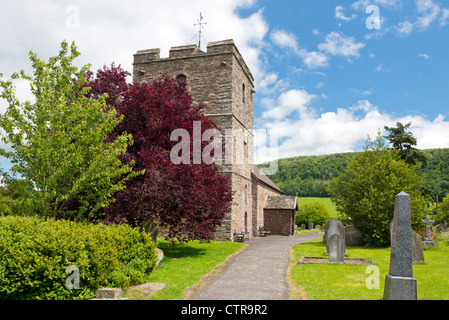 St. John the Baptist Church next to Stokesay Castle Shropshire England Stock Photo