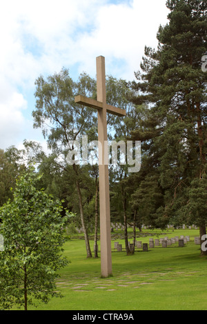 Cross in the middle of the German Cemetery Cannock Staffordshire UK Stock Photo