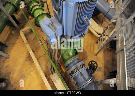 aqueduct of Milan, facility for pumping from the groundwater, pumps room Stock Photo