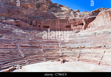 Ancient Nabatean Theater in Petra, Jordan Stock Photo