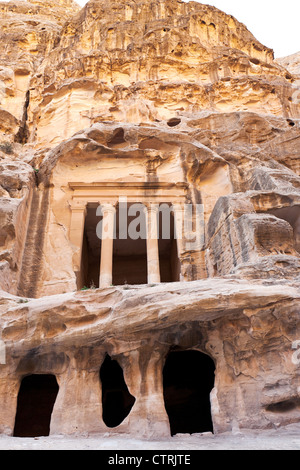 antique Nabatean Temple in Little Petra, Jordan Stock Photo