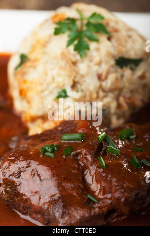 bavarian meat stew with dumpling Stock Photo