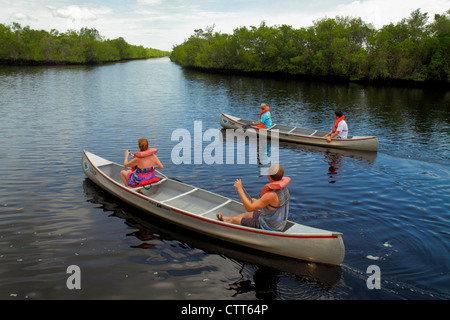 Naples Florida,Tamiami Trail,Collier Seminole State Park,Everglades Trail Nature Site,Blackwater River water,mangroves,rental canoe,teen teens teenage Stock Photo