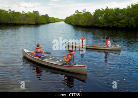 Naples Florida,Tamiami Trail,Collier Seminole State Park,Everglades Trail Nature Site,Blackwater River water,mangroves,rental canoe,teen teens teenage Stock Photo