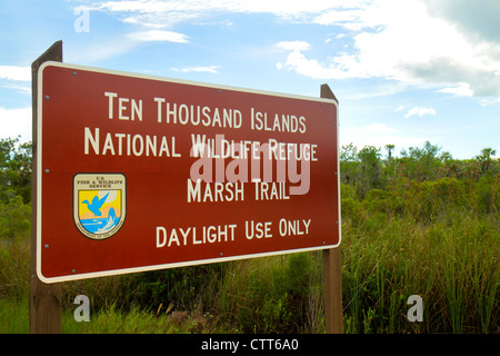Naples Florida,Everglades,Ten Thousand Islands National Wildlife Refuge,Marsh Trail,visitors travel traveling tour tourist tourism landmark landmarks Stock Photo
